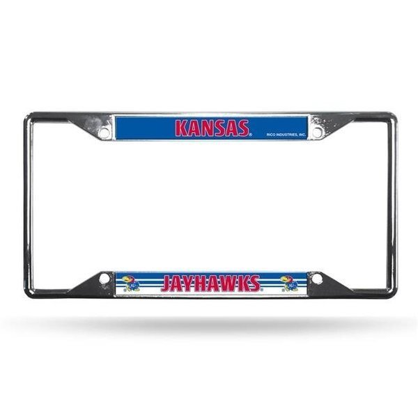 Kansas Jayhawks License Plate Frame Chrome EZ View, Bookazine, Mfr#: 9474648616